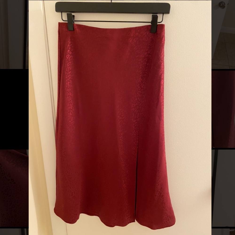 Burgundy Socialite midi skirt